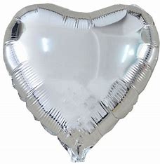 1 BALÃO CORAÇÃO 18" PRATA ÚNICA