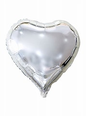 1 BALÃO CORAÇÃO PRATA ÚNICA 18"
